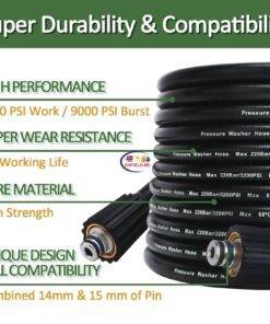 Enfield-bd.com Bike & Car Home & Living High Pressure Washer Hose Cord Pipe Car Wash Hose Water Cleaning Extension Hose M22-Pin 14/15 for Karcher 