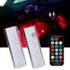 Enfield-bd.com Bike & Car Home & Living LED Wireless Remote LED Car Decorative Lamp RGB Charging Foot Light Auto Ambient Light Lamp Car Interior Atmosphere Light 2 PCS
