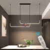 Enfield-bd.com Tools & Home Improvement Tools & Machinary Modern LED Ceiling Chandelier Table Dining Room Kitchen Minimalist Pendant Home Decor Lighting Black Lustre Lamps Suspension Rod
