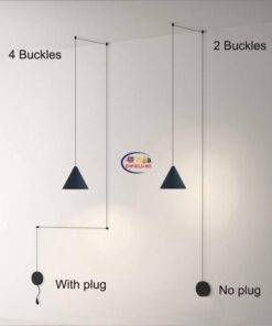 Enfield-bd.com Tools & Home Improvement Tools & Machinary Modern Wall Lamps Vintage Black For Living Room Bedroom Stairs Long Wire Design Bedside Aisle With Plug Sconce Light Home Decor