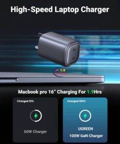 Enfield-bd.com Gadget UGREEN UK Plug GaN 100W 65W Fast Charger for Macbook tablet Fast Charging for iPhone Xiaomi USB Type C PD Charge for iPhone 13