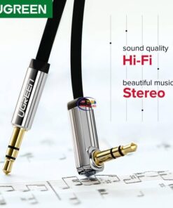 Enfield-bd.com Gadget Ugreen Aux Cable Jack 3.5mm Audio Cable Auxiliary Hi-Fi Stereo 3.5 mm 90 Degree Cable for Player Computer Headphone Laptop Car 