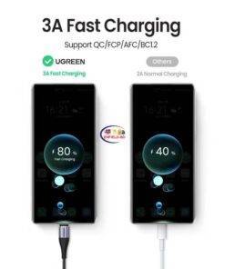 Enfield-bd.com Gadget Ugreen Magnetic Type C Cable 3A Fast Micro USB Charging Data Cable for Samsung Xiaomi Magnet USB C Charger Mobile Phone USB Cord 