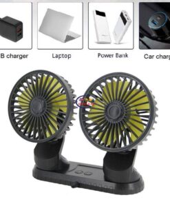 Enfield-bd.com Bike & Car Home & Living Universal Adjustable Angle Dual Head USB Powered 3-Speed Adjustable Car Dashboard Cooling Air USB Fan for SUV Vehicles Home 