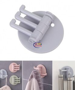 Enfield-bd.com Home & Living 2KG Load Seamless Adhesive Hook Rotatable Strong Bearing Stick Hook Bathroom Wall Rack Tools Towel Sundries Storage Rack 