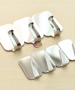 Enfield-bd.com Home & Living 3pcs Nail Free Adhesive Hook Adhesive Kitchen Wall Door Stainless Steel Stick Holder Hook Hanger No Trace Sticky Hook 