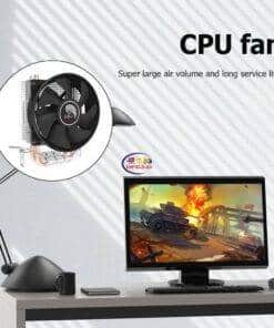 Enfield-bd.com Computer Accessories & Peripherals Home & Living Dual Heat Pipes CPU Cooler DC 12V Desktop CPU Cooling Fan Silent Radiator Tower Cooling System Computer Parts 9cm for Intel/AMD 