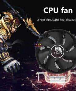 Enfield-bd.com Computer Accessories & Peripherals Home & Living Dual Heat Pipes CPU Cooler DC 12V Desktop CPU Cooling Fan Silent Radiator Tower Cooling System Computer Parts 9cm for Intel/AMD