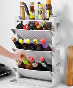 Enfield-bd.com Home & Living Kitchen 3 Tier Storage Rack 3-Layer Plastic Storage Rack Kitchen Shelf Display Stand 