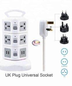 Enfield-bd.com Home & Living Multifunctional Multiplug 3 Tier 3 Layer Vertical Socket Plug USB Socket Jack Extension Cable Universal Multiplug