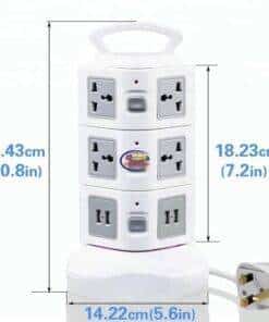 Enfield-bd.com Home & Living Multifunctional Multiplug 3 Tier 3 Layer Vertical Socket Plug USB Socket Jack Extension Cable Universal Multiplug