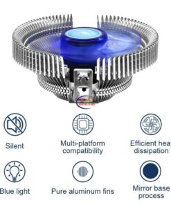 Enfield-bd.com Computer Accessories & Peripherals Computers POLAR ICEFLOW Low Profile CPU Air Cooler with 120mm Quiet Fan for AMD AM4 AM3+ AM3 AM2+ AM2 FM2 FM1 LGA 2011 1366