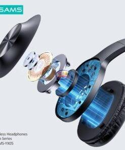 Enfield-bd.com Home & Living USAMS YX05 Bluetooth 5.0 Wireless Headphones 100hrs Play TWS Noise Canceling Headsets For Sport Gaming 1200mAh Foldable Bluetooth Earbuds