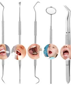 Alternative view of 1pc/5pc Stainless Steel Dental Mirror Dental Kit Pocket Mouth Mirror Household Dental Appliance Oral Care Teeth Whitening Tool