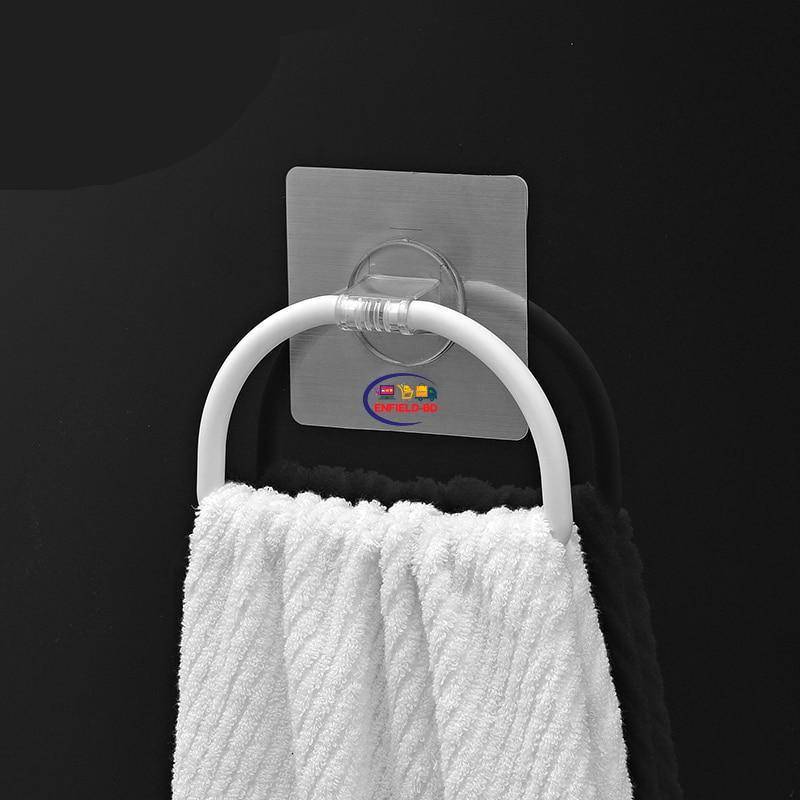 Enfield-bd.com Home & Living Adhesive Towel Holder Magic Flexible Sticker Strong Suction Plastic Hand Towel Ring For Bathroom Towel Hanger