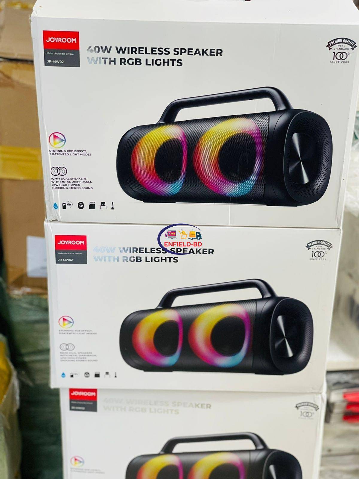 Enfield-bd.com Home Audio Joyroom JR-MW02 Bluetooth Speaker 40w Black With RGB LED Lights