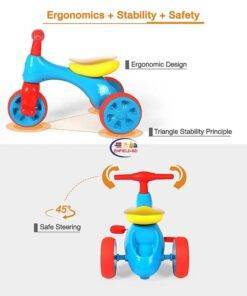 Enfield-bd.com Home & Living Toddler Tricycle for 1 2 3 Years Old Kids 3-Wheel Ride-on Toy Trike – Baby Balance Walker Slide Bike Bicycle with Foot Pedals 