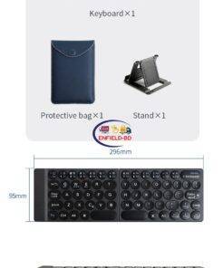 Enfield-bd.com Gadget Wireless Earbuds WiWU Tablet Fold Keyboard for iPad Bluetooth Mini Keyboard Compatible iOS and Android Tablet Portable Wireless Keyboard