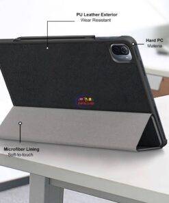Enfield-bd.com Gadget Cases & Screen Protector Case For Xiaomi Mi Pad 5 Pro 11 Inch Smart Folio Shell Mi Pad 4 Plus 10.1 Protective Cover Tri-Fold PU Leather Tablet Stand Case 