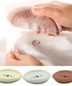 Enfield-bd.com Health & Household Kitchen & Dining 2-In-1 Soap case Dish Silicone Soap Box Holder For Bathroom Toilet Kitchen Flexible Storage Drain Rack Tray With Brush Multipurpose