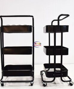 Enfield-bd.com Home & Living 3 Tier Trolley Kitchen Rack With Wheel Storage Organizer Rack Movable Bathroom Multi-Layer Bathroom Baby Storage Rack 