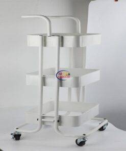 Enfield-bd.com Home & Living 3 Tier Trolley Kitchen Rack With Wheel Storage Organizer Rack Movable Bathroom Multi-Layer Bathroom Baby Storage Rack