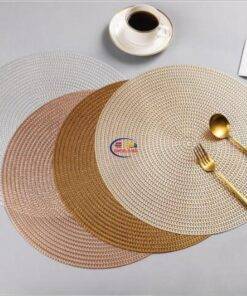 Enfield-bd.com Health & Household Kitchen & Dining 38CM Round PVC Placemat Kitchen Dining Table Mats Steak Pad Anti-scalding Insulation Pads INS Nordic Hotel Restaurant Home Decor 
