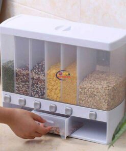 Enfield-bd.com Health & Household Kitchen & Dining Dry Food Dispenser 6-Grid Grain Rice Bucket Cereal Dispensers Food Storage Box Container Kitchen Storage Tank