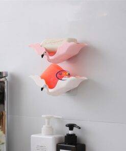 Enfield-bd.com Home & Living Flamingo shape Wall Mounted Soap Holder Soap Drain Suction Cup Soap Box Wall-mounted Multifunctional Storage Shelf with Hook Bathroom Accessories