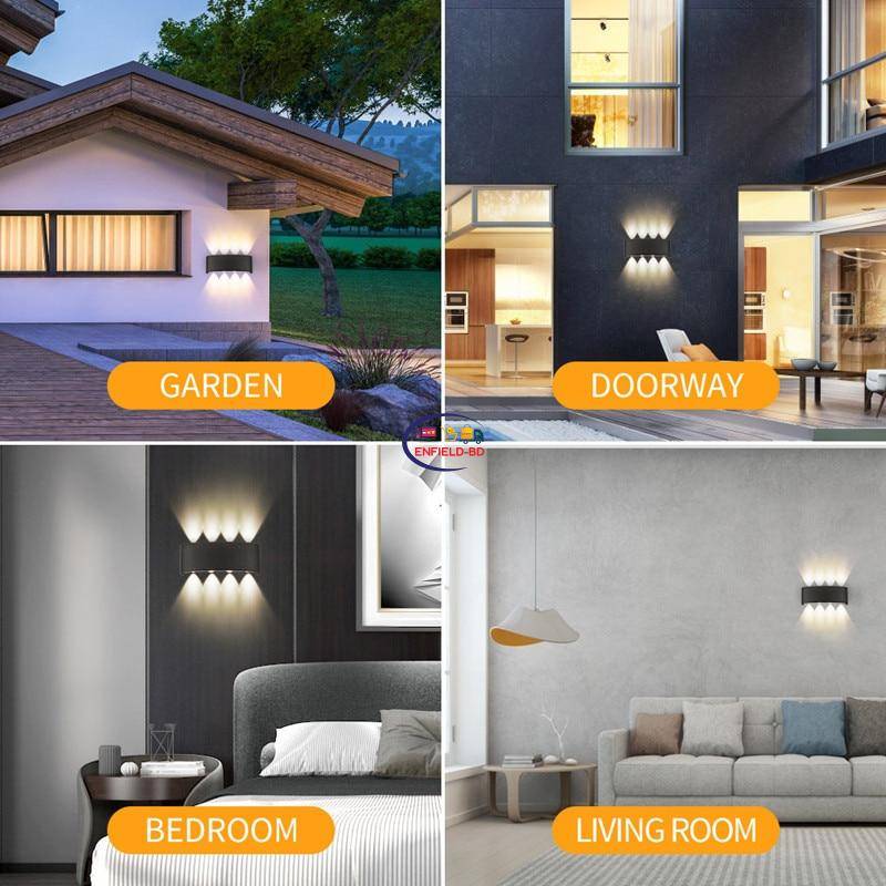 IP65 LED Wall Lamp Waterproof Interior Wall Light A85-265V Indoor Outdoor Lighting For Living Room Bedroom Stairs Home Decor