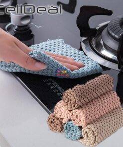 Enfield-bd.com Health & Household Kitchen & Dining Kitchen Anti-grease Wiping Rags Efficient Super Absorbent Microfiber Cleaning Cloth Home Washing Dish Kitchen Cleaning Towel 