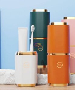 Enfield-bd.com Home & Living Luxury Toothbrush Toothpaste Box Storage Light Luxury Travel Cup Mouthwash Cup Brushing Cup Dental Cylinder Set Toothbrush Bucket Toothpaste Box 