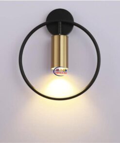 Enfield-bd.com Tools & Home Improvement Tools & Machinary Modern LED Wall Lamps for Bedroom Bedside Black E27 Round Indoor Lights Fixture Background Lighting 