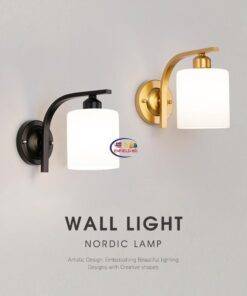 Enfield-bd.com Tools & Home Improvement Tools & Machinary Nordic Glass LED Wall Lamp Modern Simple Living Room Bedroom Bedside Wall Lights Cafe Restaurant Decorative Lighting Wall Light
