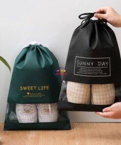 Enfield-bd.com Health & Household Kitchen & Dining Shoe Carrying Bag Lightweight Drawstring Pouch Travel Bag Shoe Bag Clothes Luggage Bags 