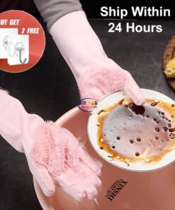 Enfield-bd.com Health & Household Kitchen & Dining Multifunction Silicone Cleaning Gloves Magic Silicone Dish Washing Gloves For Kitchen Household Silicone Dishwashing Gloves 