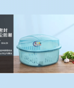 Enfield-bd.com Home & Living Kitchen Dustproof Plastic Cupboard With Lid Drain Rack Tableware Storage Box Kitchen Storage Box Storage Shelf