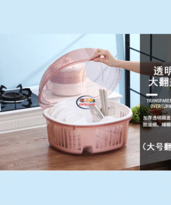 Enfield-bd.com Home & Living Kitchen Dustproof Plastic Cupboard With Lid Drain Rack Tableware Storage Box Kitchen Storage Box Storage Shelf