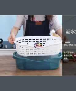 Enfield-bd.com Home & Living Kitchen Dustproof Plastic Cupboard With Lid Drain Rack Tableware Storage Box Kitchen Storage Box Storage Shelf