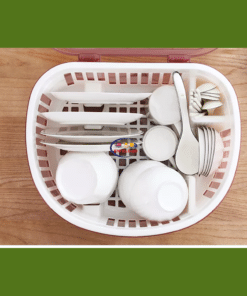 Enfield-bd.com Home & Living Kitchen Dustproof Plastic Cupboard With Lid Drain Rack Tableware Storage Box Kitchen Storage Box Storage Shelf