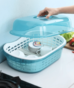 Enfield-bd.com Home & Living Kitchen Household With Cover Bowl Rack Plastic Cabinet Mounted Tableware Storage Box Put Bowl Box Drain Rack Dish Rack