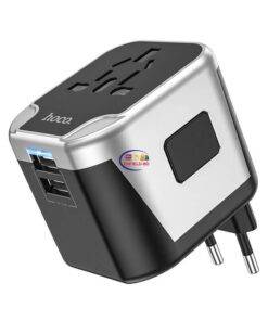 Enfield-bd.com Gadget Wireless Earbuds Hoco AC5 2USB + 1Socket Universal Conversion Wall Charger 12W Charger EU/UK/US/AU Plug All-in-one Phone Charging Adapter Portable Power Socket 