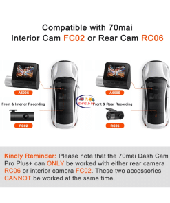 Enfield-bd.com Bike & Car 70mai Dash Cam Pro Plus+ A500S Rear Cam Set 1944P GPS ADAS Car Camera A500S Car DVR 24H Parking Support 140FOV Auto Recorder 