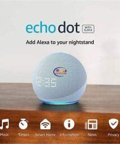 Enfield-bd.com Gadget Amazon Echo Dot 5th Gen with Clock Cloud Blue | Glacier White 