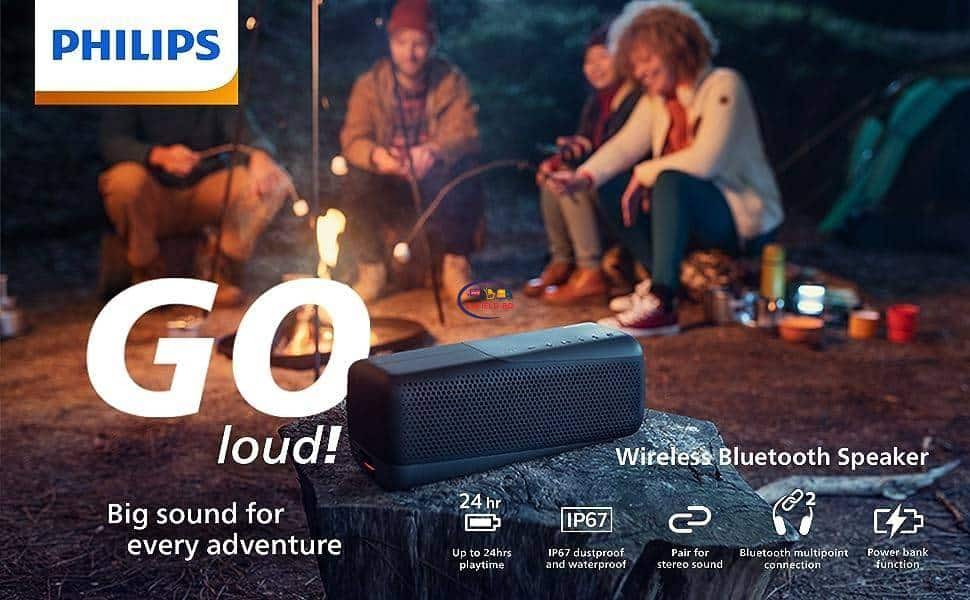 Original Philips S7807 Bluetooth Portable Speaker IP67 Waterproof | Gray