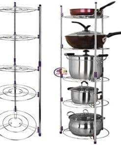Enfield-bd.com Kitchen & Dining 5 Layer Kitchen Steel Pot Rack Multi-function Rack Holders