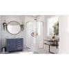 Enfield-bd.com Household Supplies Prime 33 in. x 74 3/4 in. Semi-Frameless Clear Glass Sliding Shower Enclosure in Chrome with White Base Kit
