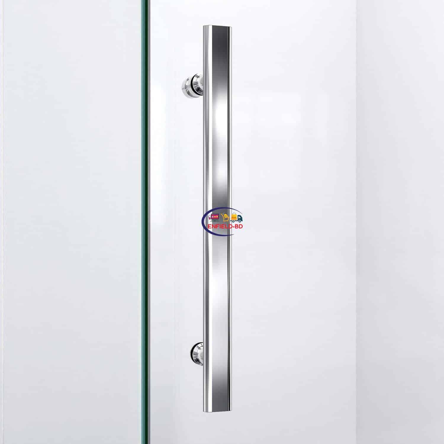 Enfield-bd.com Household Supplies Quatra Plus 34 in. D x 46 in. W x 72 in. H Frameless Hinged Shower Enclosure in Chrome