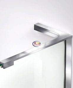 Enfield-bd.com Household Supplies Quatra Plus 34 in. D x 46 in. W x 72 in. H Frameless Hinged Shower Enclosure in Chrome