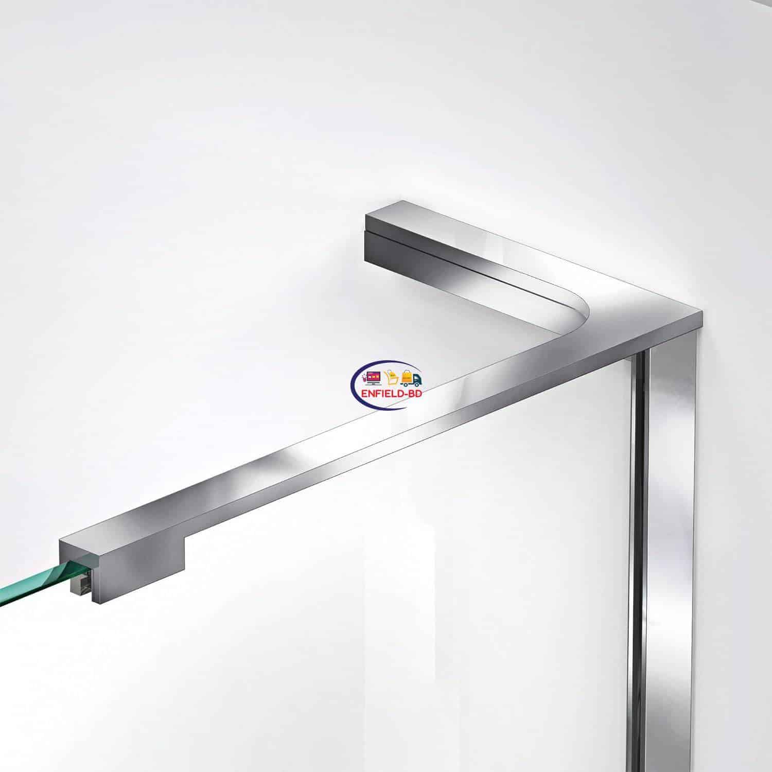 Enfield-bd.com Household Supplies Quatra Plus 34 in. D x 46 in. W x 72 in. H Frameless Hinged Shower Enclosure in Chrome